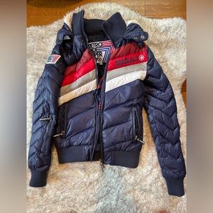 Retro Ride SuperDry Hooded Bomber Winter Down Jacket